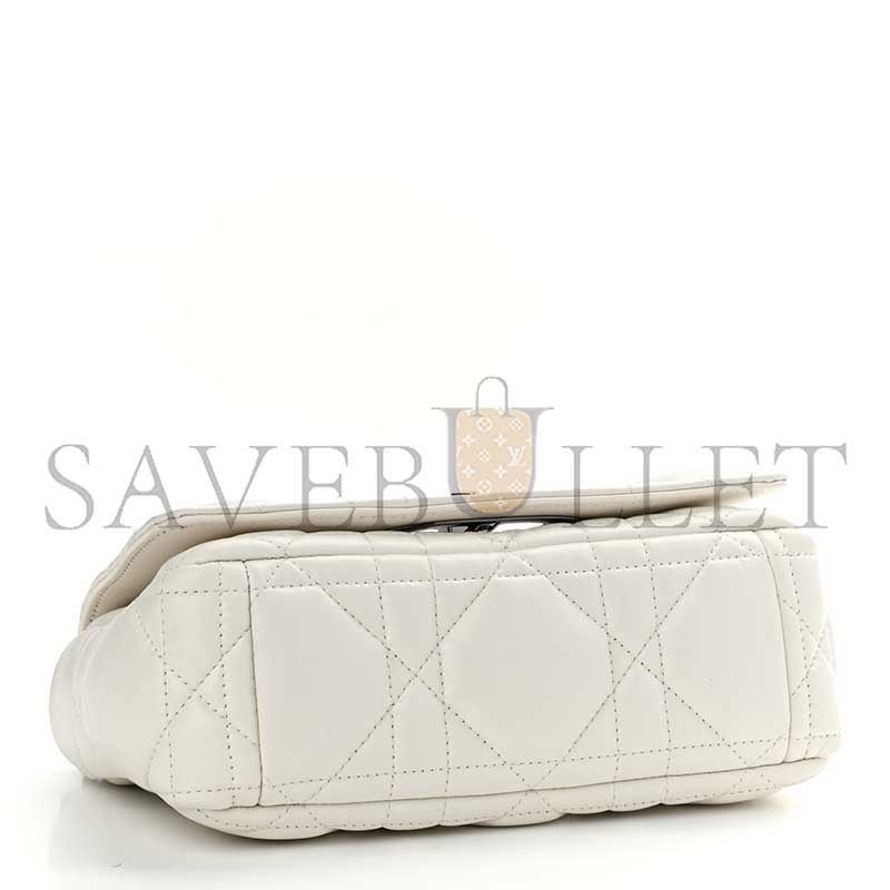 D*or lambskin macrocannage small D*or caro bag ivory (20*12*7cm)